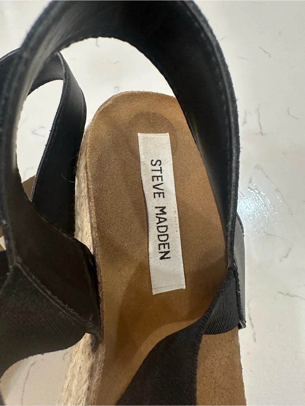 Steve Madden Black Espadrille Platform Sandals-8